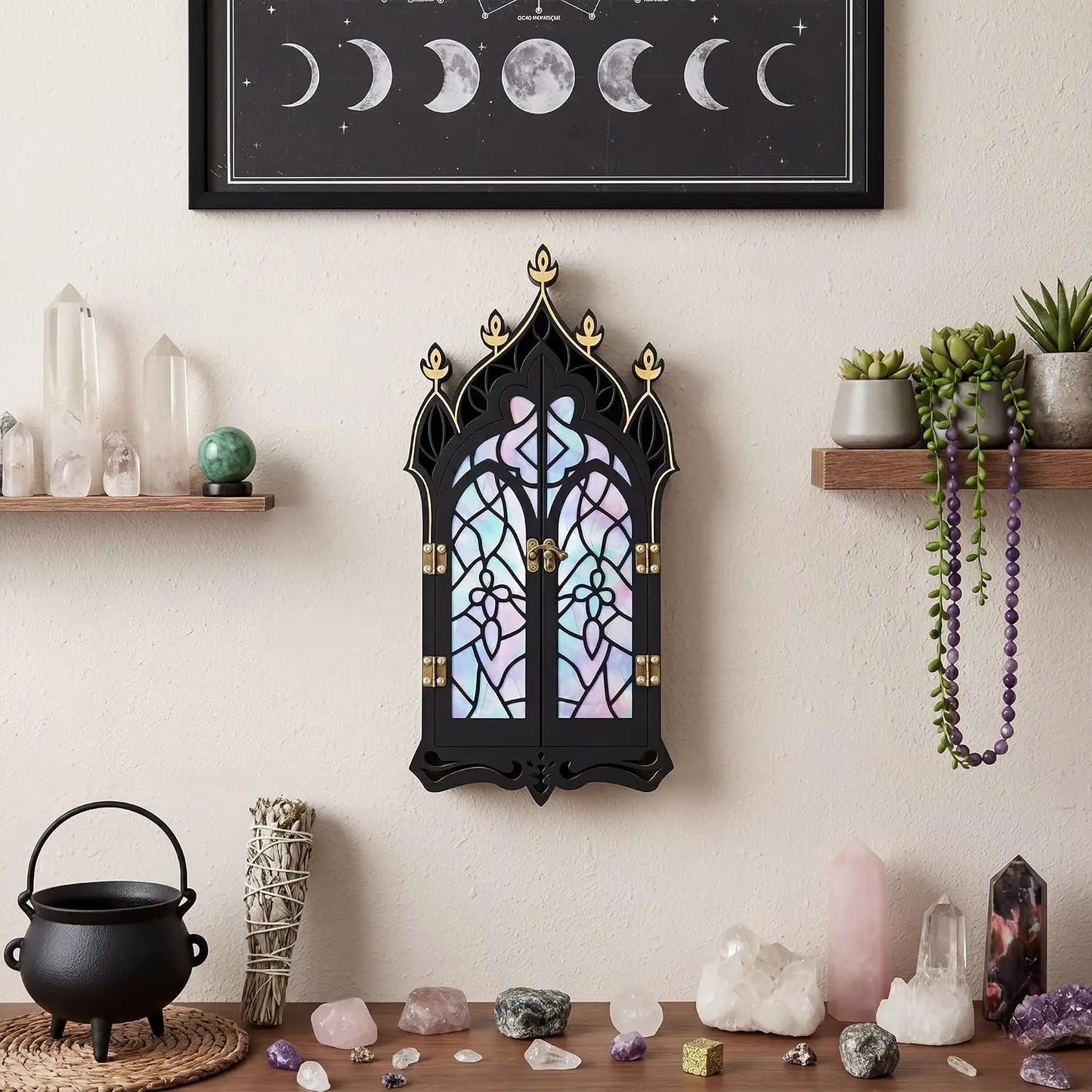 Gothic Crystal Display Shelf For Crystals Gemstones And Trinkets
