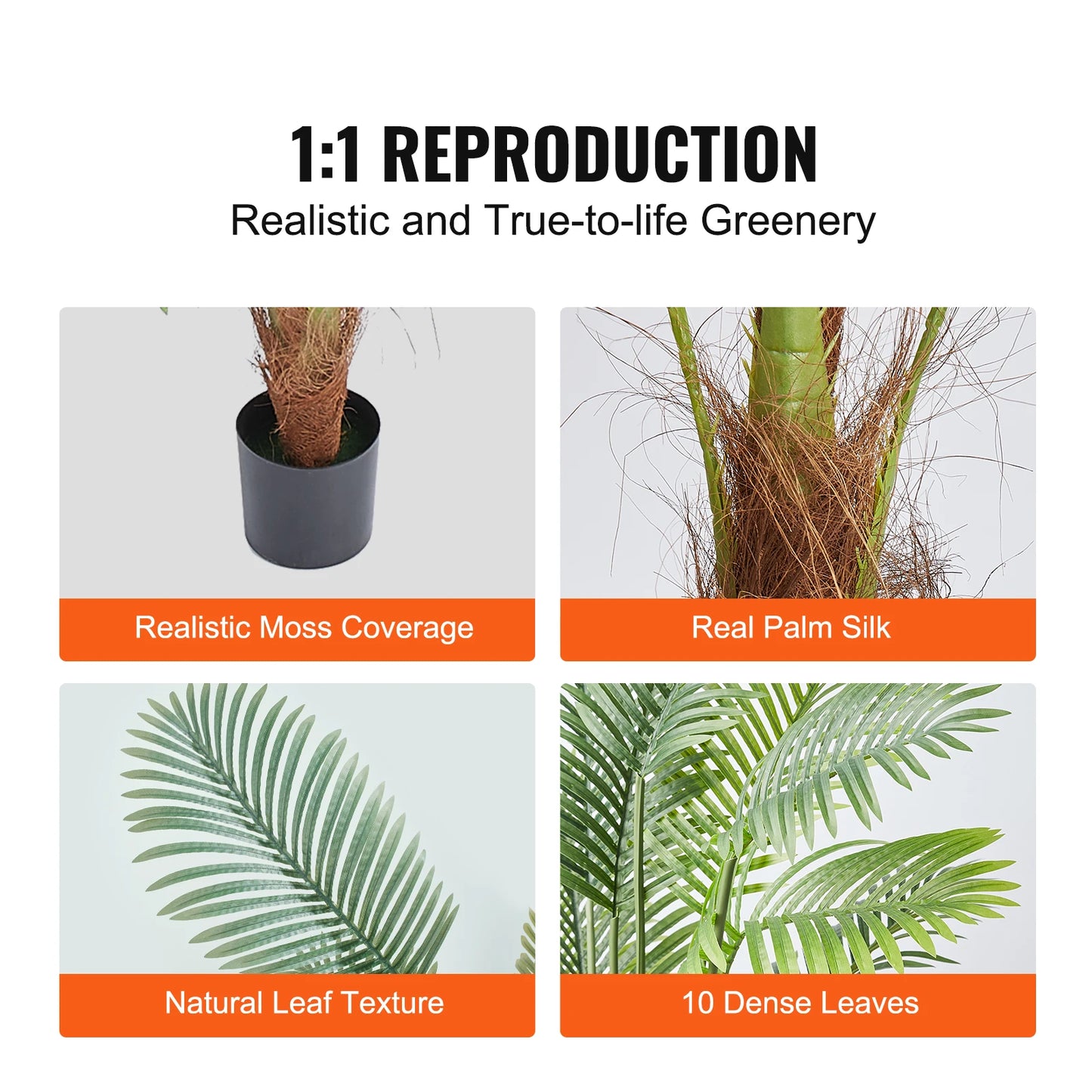 Artificial Palm Tree Faux Plant With Anti Tip Protection