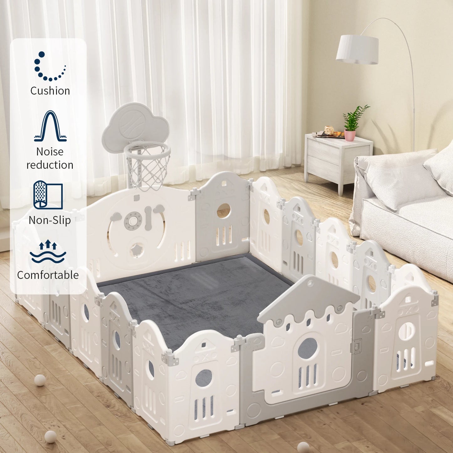 PaPaMat Memory Foam Playpen Mat With Non Slip Bottom For Living Room Rug