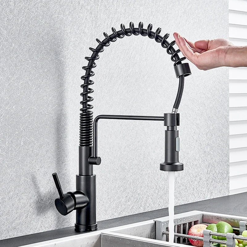 Shinesia Touch Sensor Kitchen Faucet With Dual Handle Pull Out