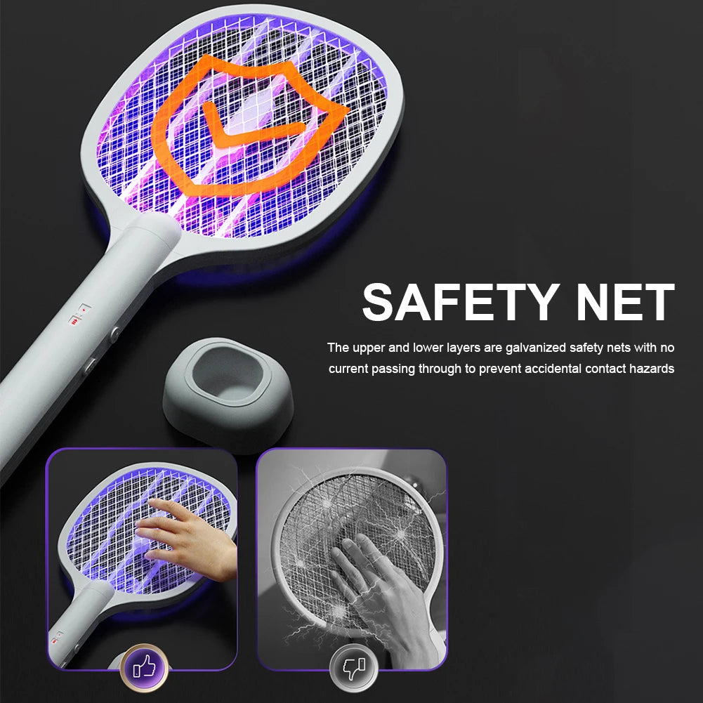 MOJOYCE 2in1 Electric Fly Swatter And Mosquito Trap Lamp Rechargeable