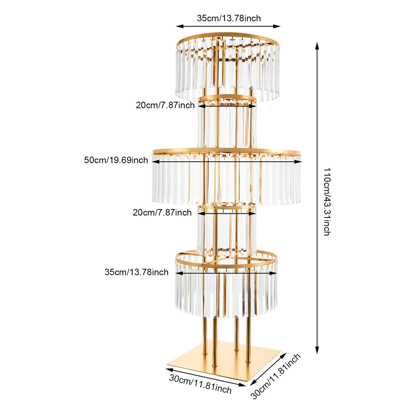 Five Tier Round Acrylic Flower Stand for Weddings and Events