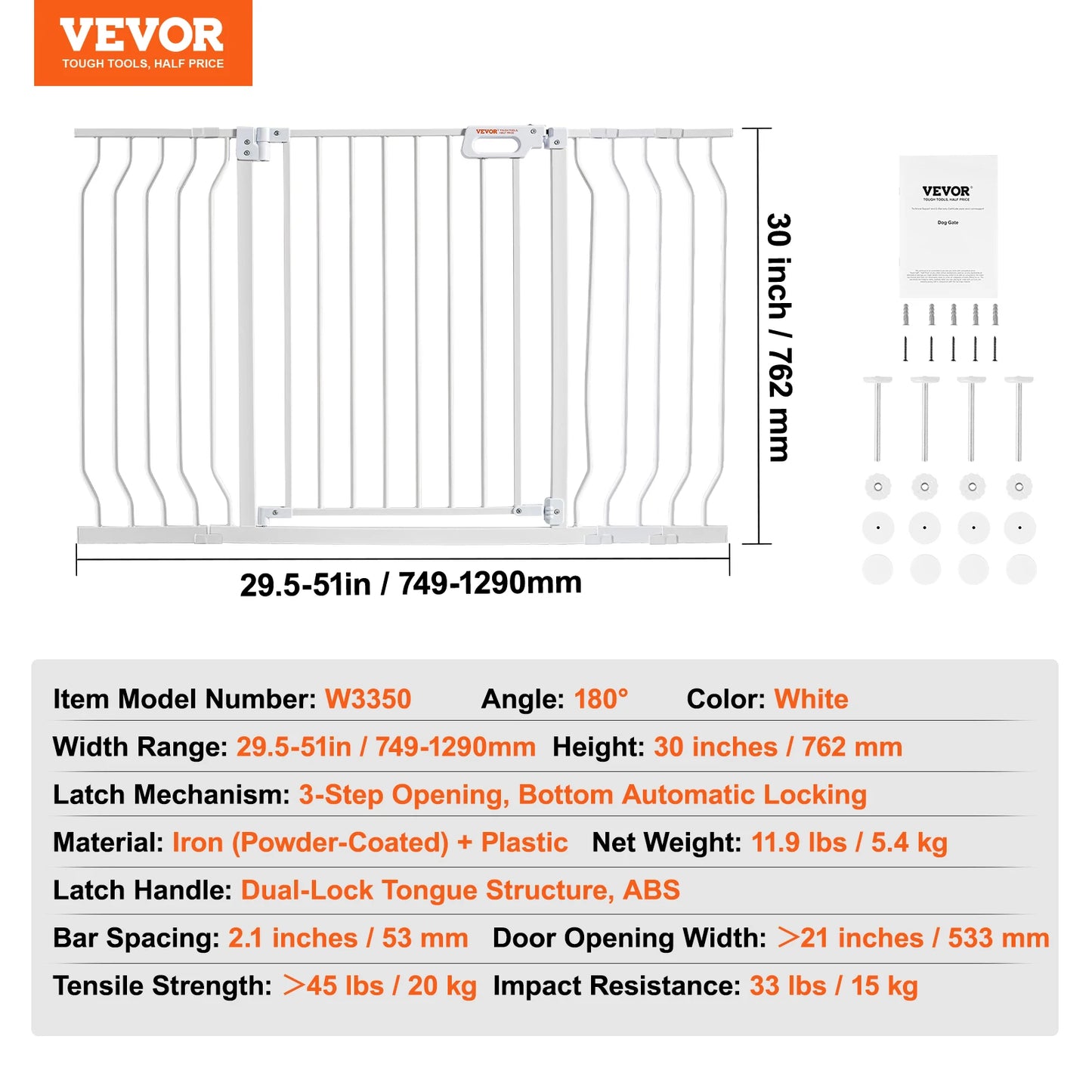 SucceBuy Baby Gate Pressure Mounted Walk Through For Pets And Kids