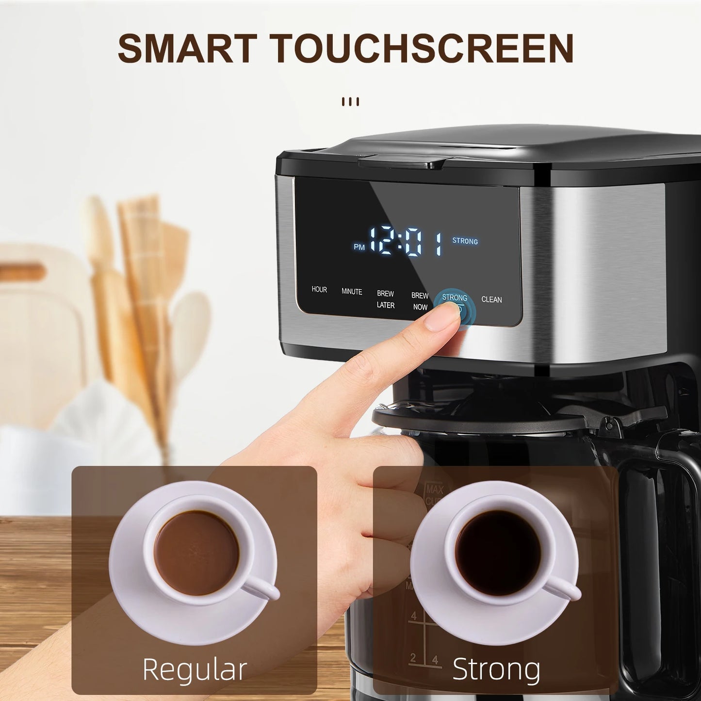 Yabano Programmable Drip Coffee Maker With Iced Coffee Function