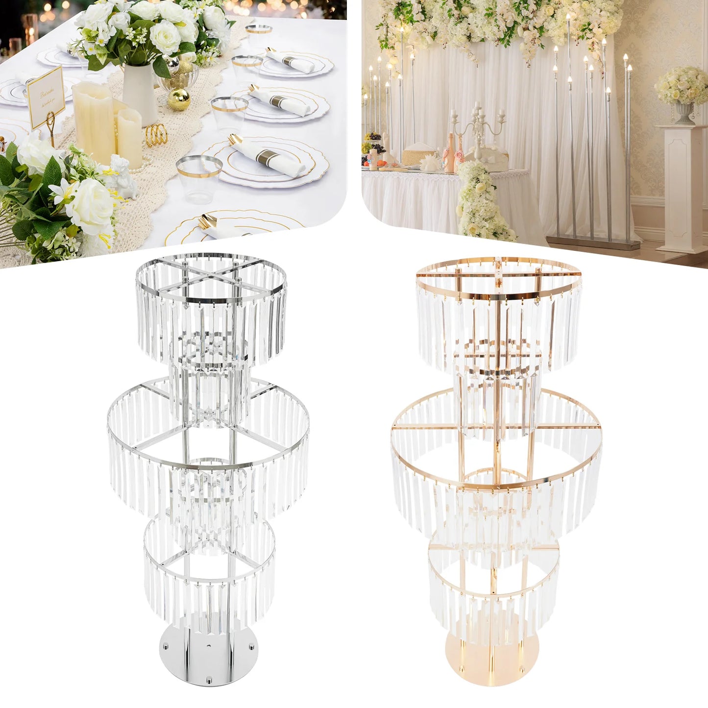 Five Tier Wedding Centerpiece Stand Acrylic Flower Vase