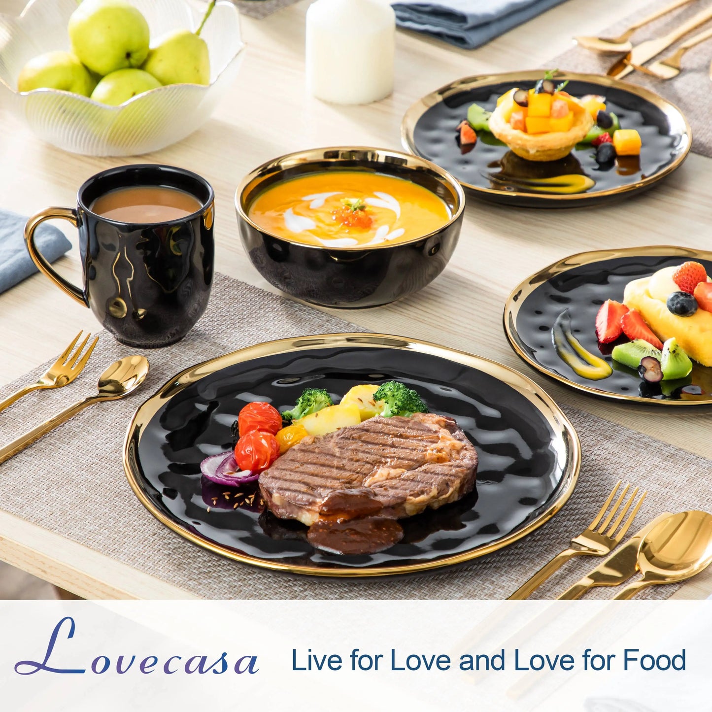 MALACASA Ceramic Dinnerware Set