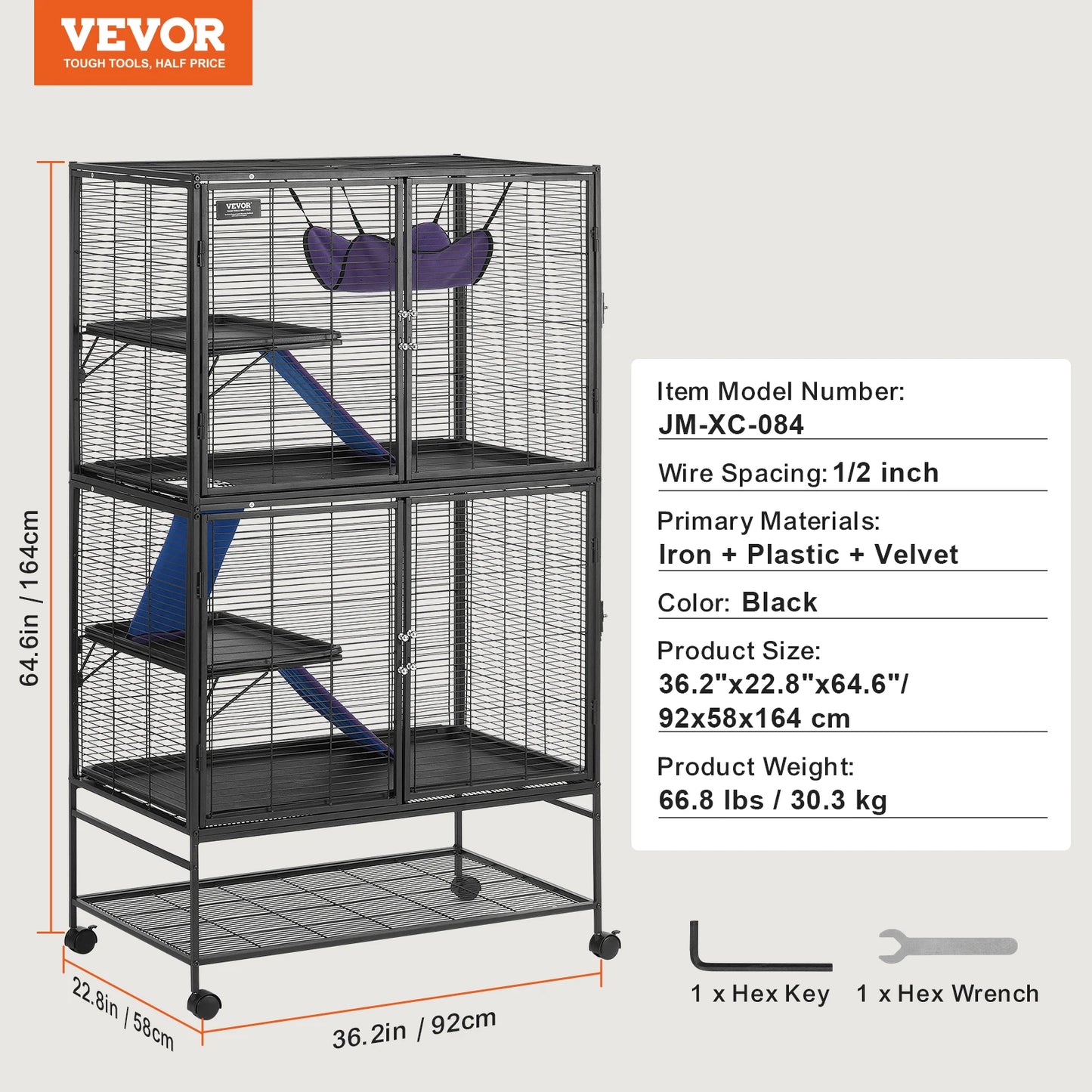 SucceBuy Rolling Metal Ferret Cage Four-Tier Critter Nation