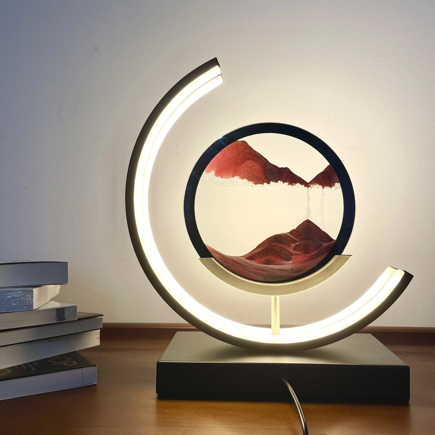 Moving Sand Art Lamp 3D Sand Picture Light With Stand