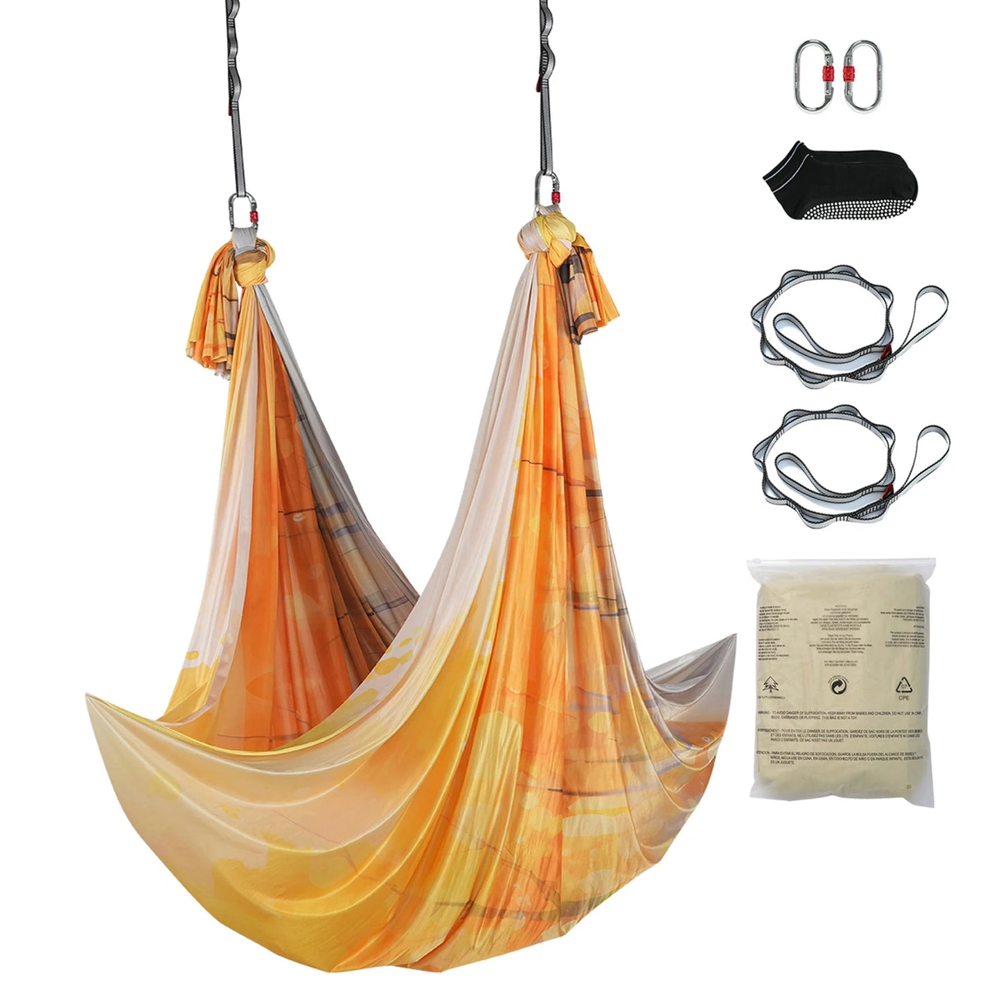 SucceBuy Aerial Yoga Hammock Kit With Nylon Fabric And Rigging