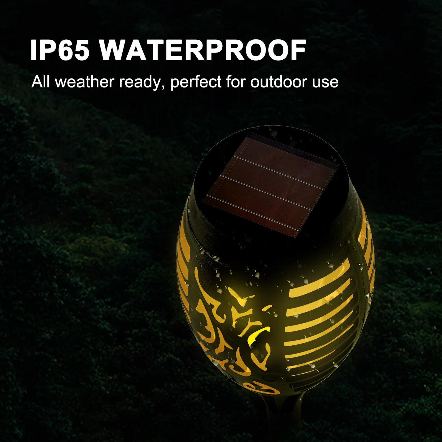 Solar Torch Lights With Flickering Flame Outdoor Waterproof Garden Path