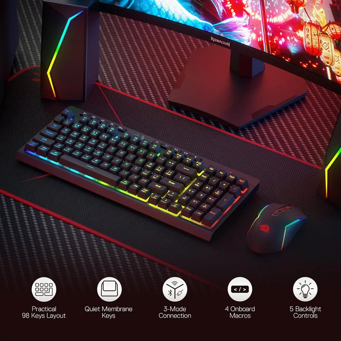 Redragon S142 Wireless Keyboard And Mouse Combo K515 Pro