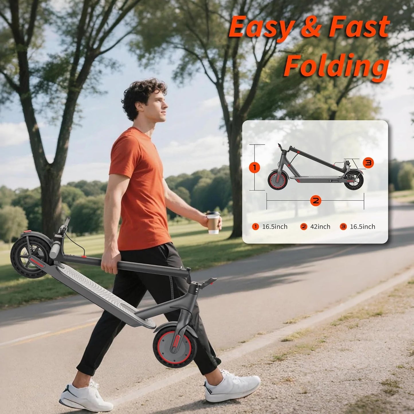 AOVOPRO ES80 350W Electric Scooter Foldable 19 MPH Max Speed
