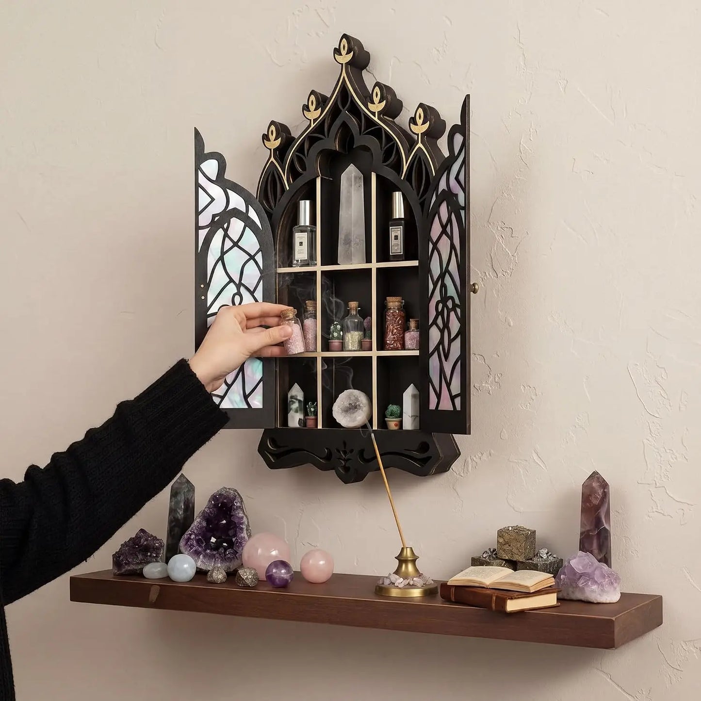 Gothic Crystal Display Shelf For Crystals Gemstones And Trinkets