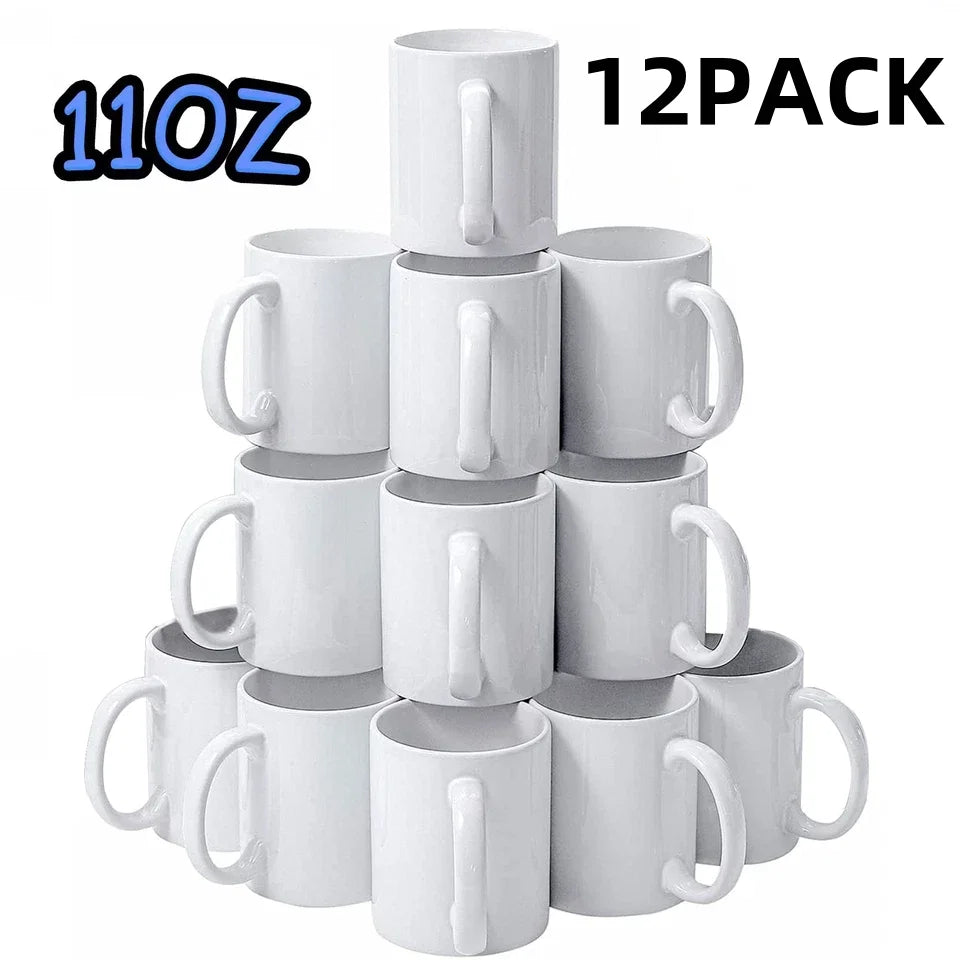 Sublimation Mugs Blank Ceramic Cups Bulk Pack Set Of 12
