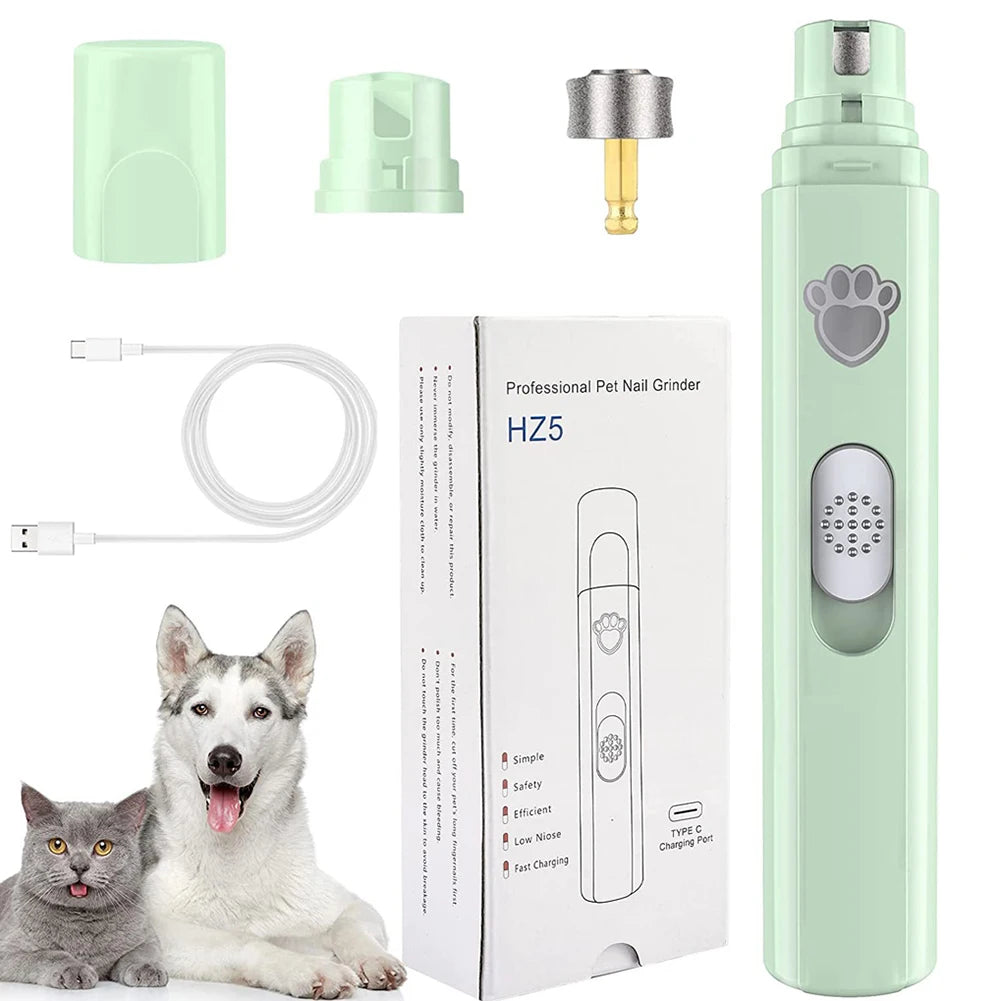 Shunmaii Electric Dog Nail Grinder USB Rechargeable With LED Light