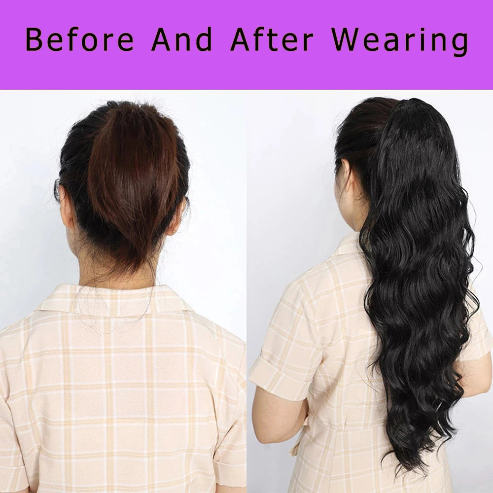 Lumiere Hair Body Wave Clipin Ponytail Extensions Virgin Human Hair