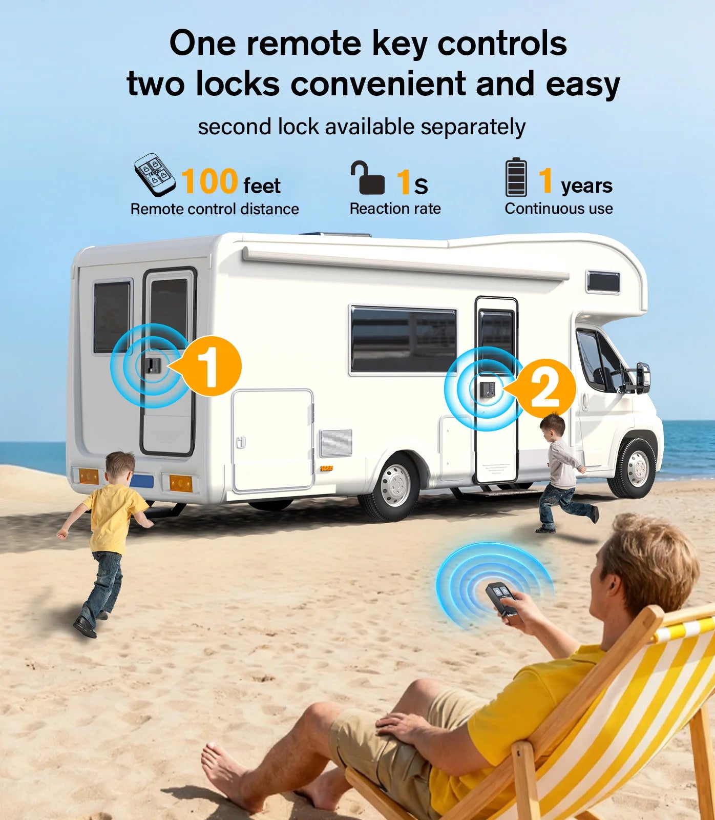 Smart RV Door Lock Keyless Entry Weatherproof For Camper Trailer