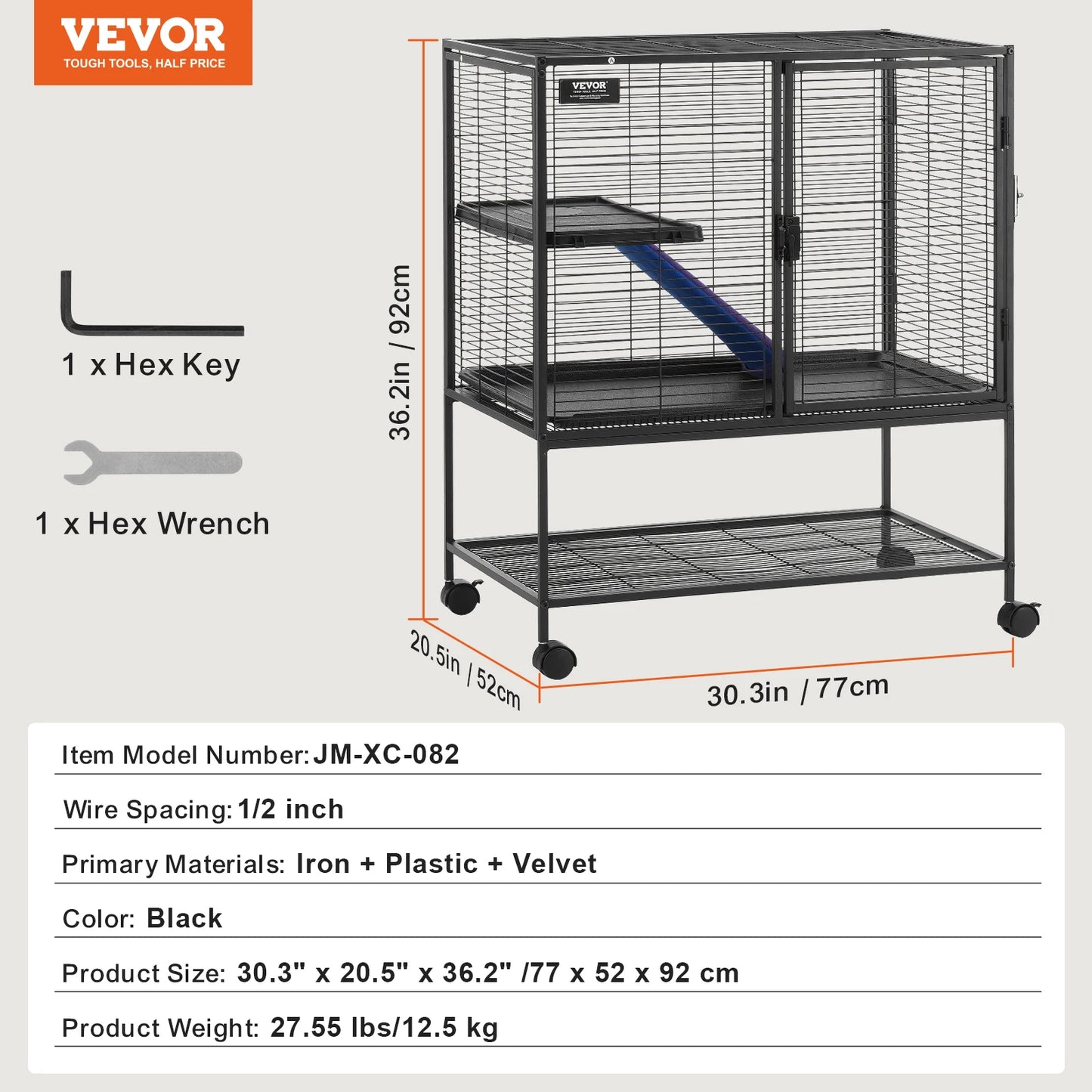 SucceBuy Rolling Metal Ferret Cage Four-Tier Critter Nation
