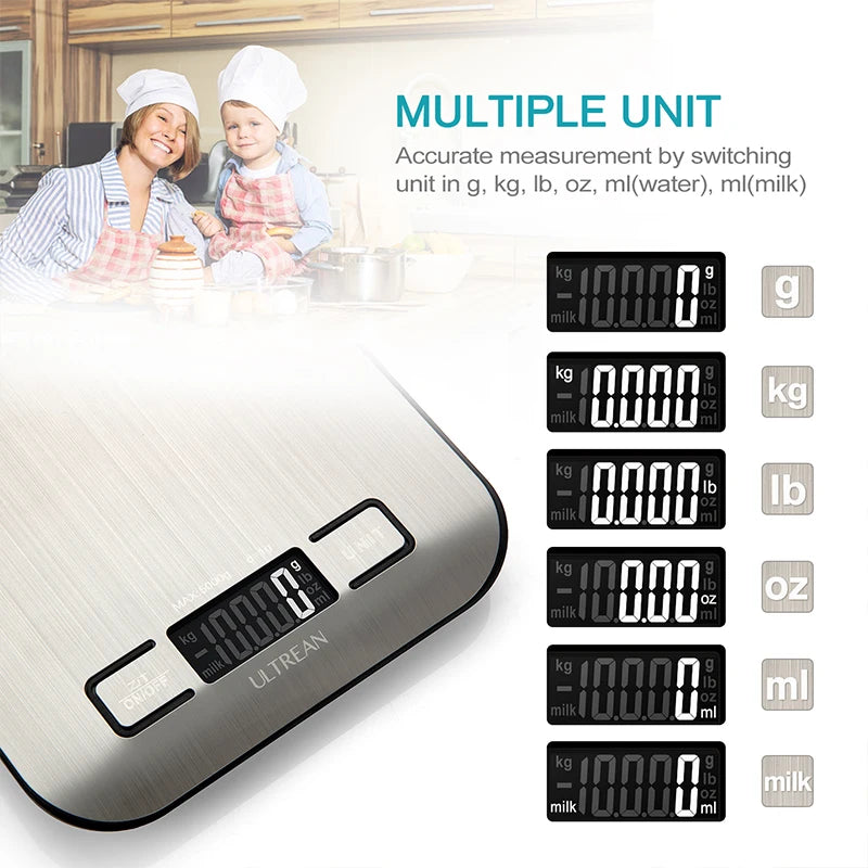 Digital Kitchen Scale 5000g 1g Precision With LCD Display