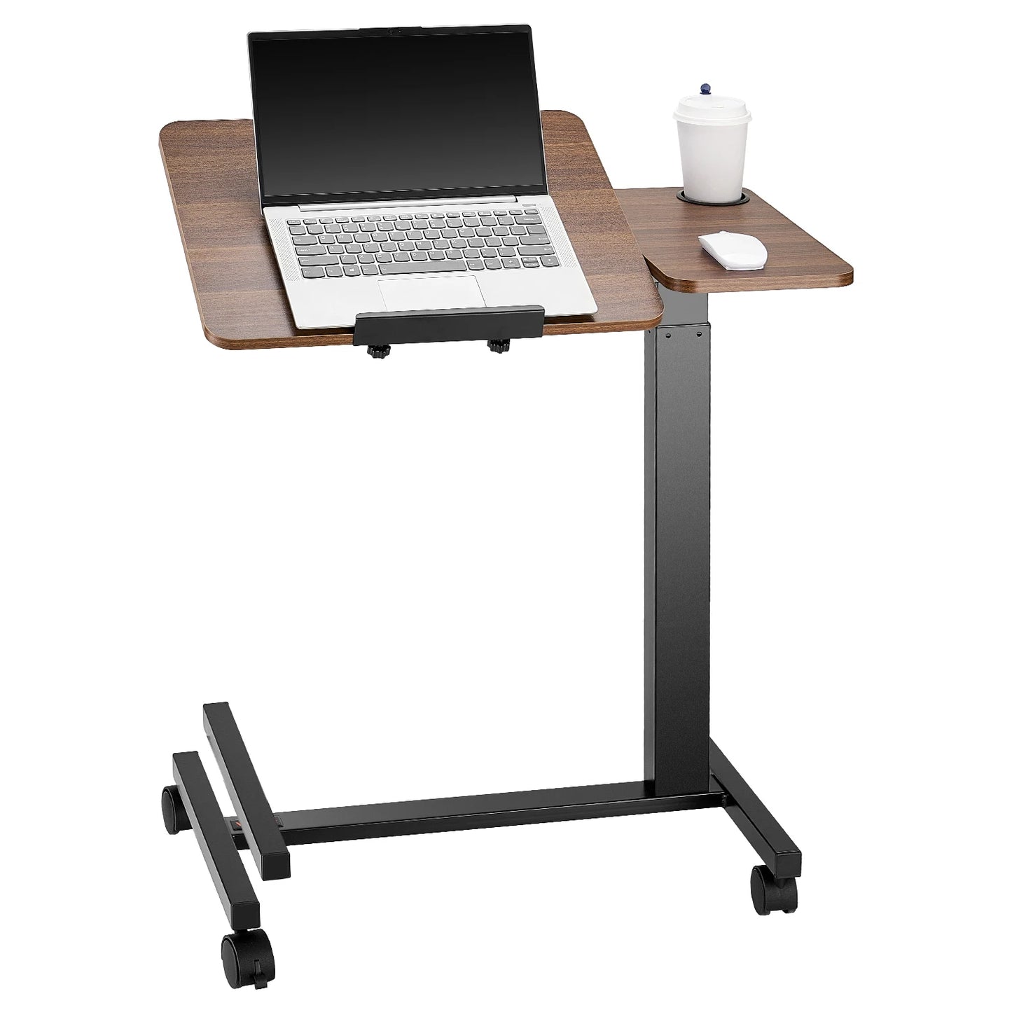 SucceBuy Overbed Table Mobile Bedside Desk With Height Adjustable Laptop