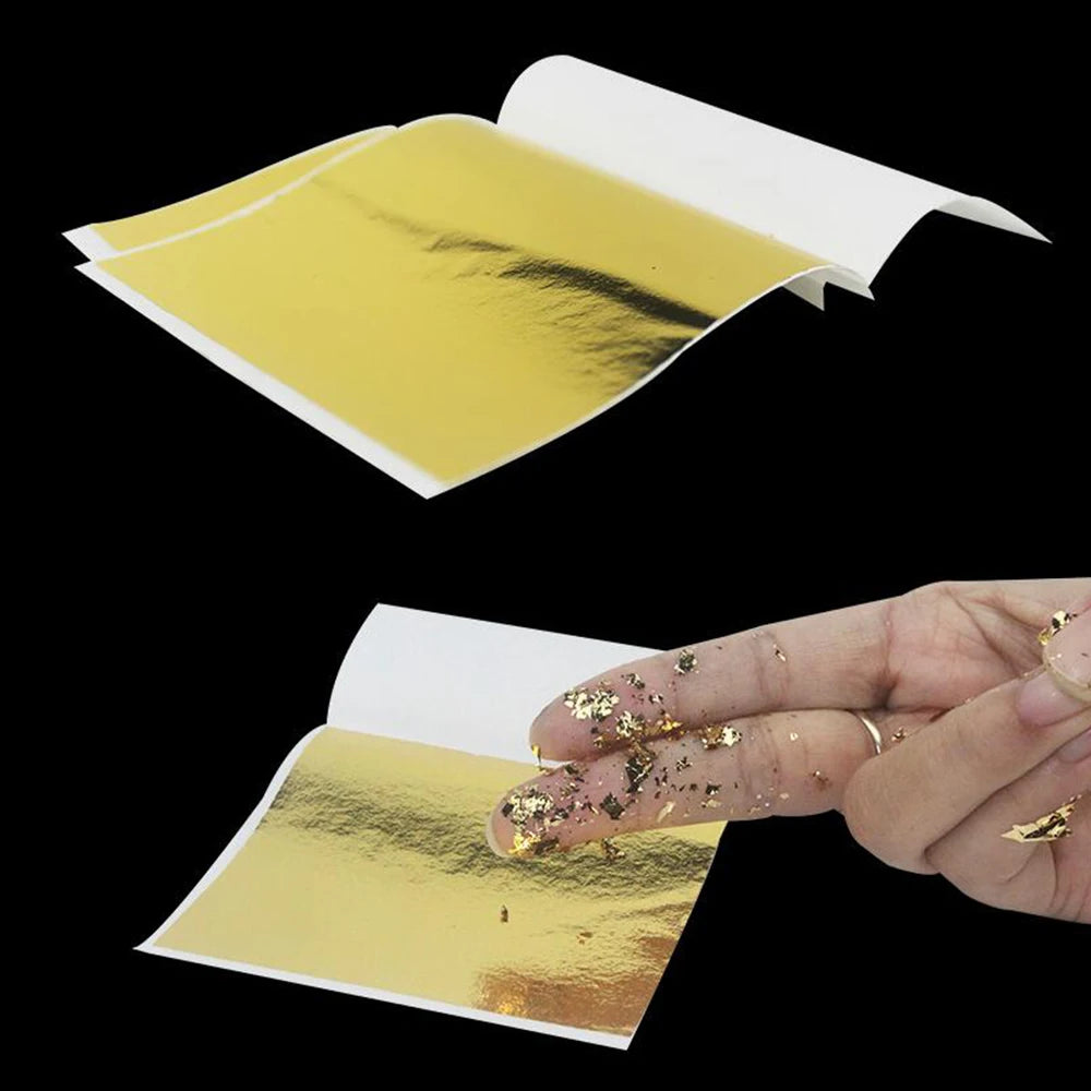 AGCFABS Imitation Gold Foil Paper Leaves For Resin Jewelry Making