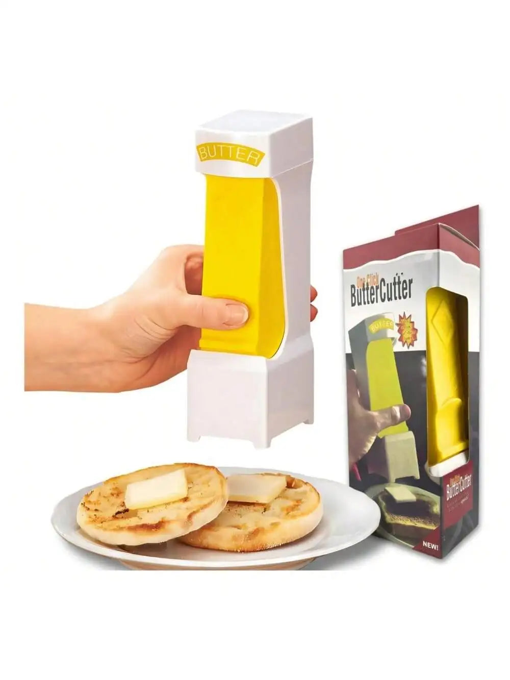 Butter Slicer Cutter Dispenser Stainless Steel Blade One Click Spreader