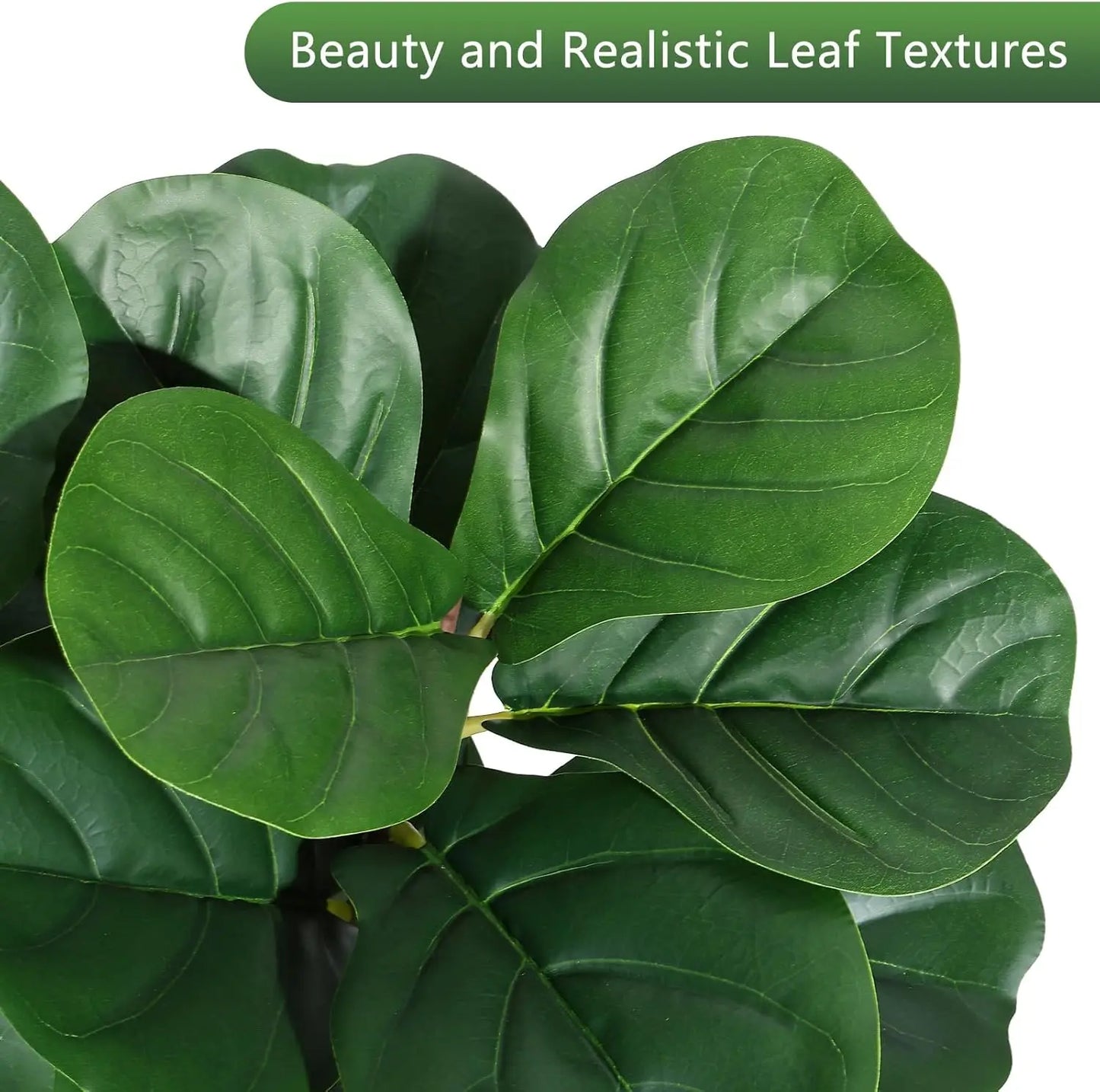 HiMISS Fiddle Leaf Fig Tree Artificial In White Planter Pot For Home Decor