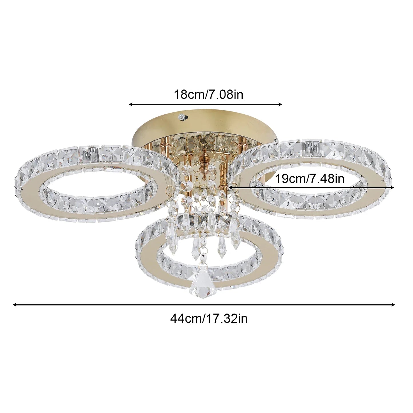 VETRULUS Crystal Ceiling Chandelier LED Light for Living Room
