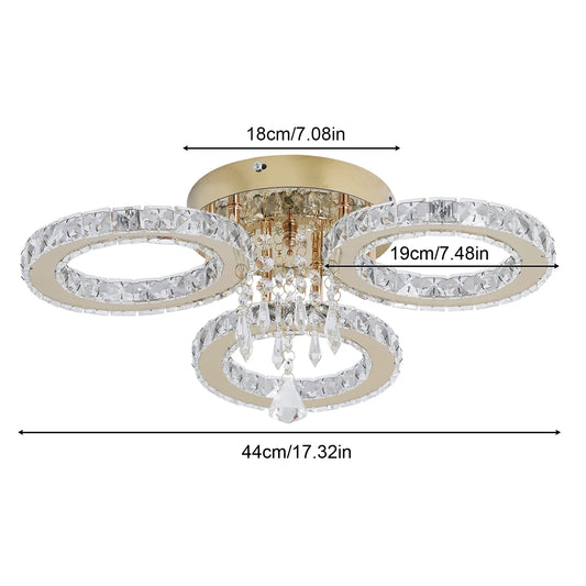 VETRULUS Crystal Ceiling Chandelier LED Light for Living Room