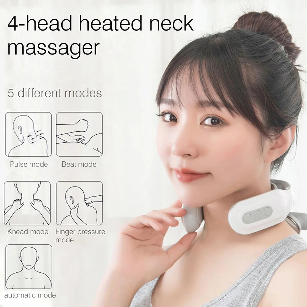 Portable 4-Head Back Massager USB Rechargeable Electric Massager