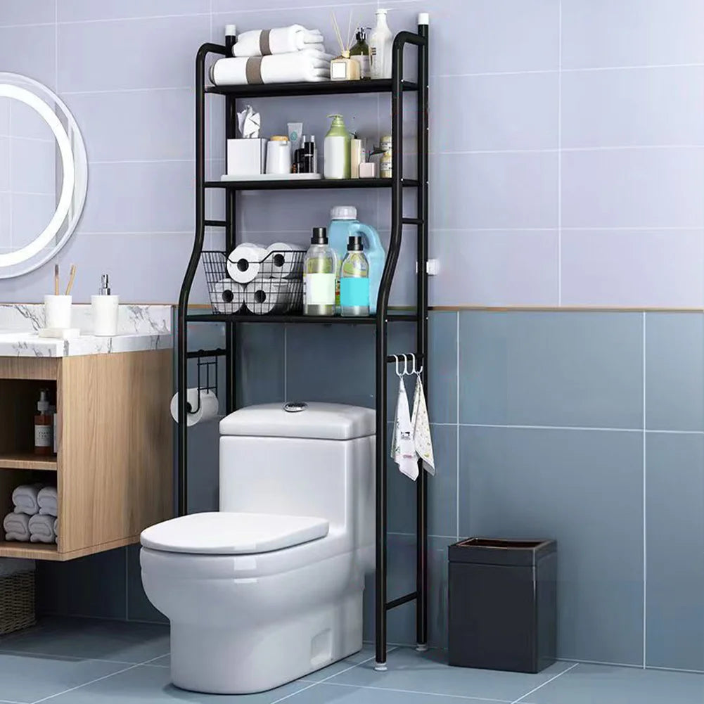 Studyset Over Toilet Storage Shelf Two Tier Freestanding Metal Organizer