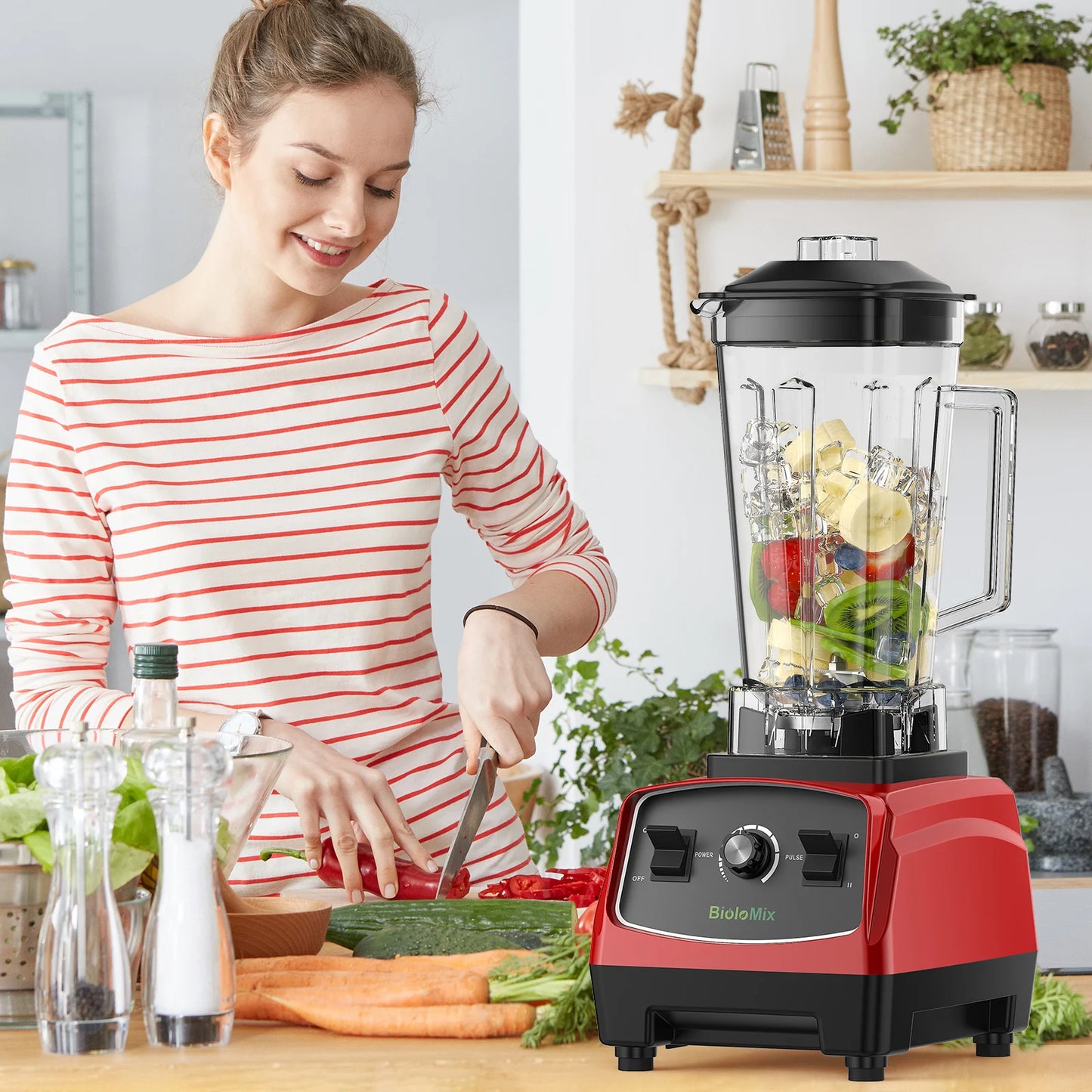 Biolomix BPA Free 2200W Heavy Duty Blender Mixer Juicer