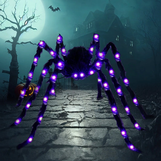 Joyfy Light Up Giant Spider Halloween Outdoor Decor For Yard