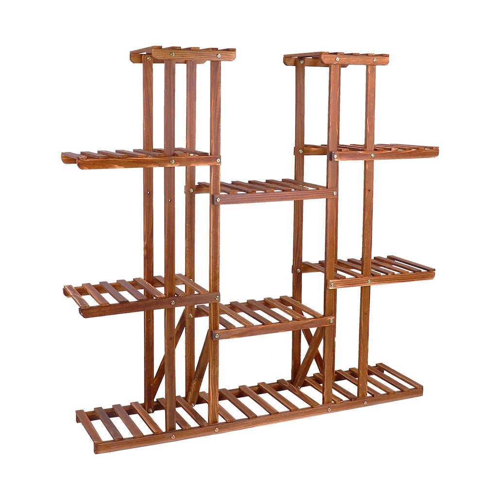 Wisfor Wooden Plant Shelf Multi-Tier Pot Stand Indoor Outdoor Display