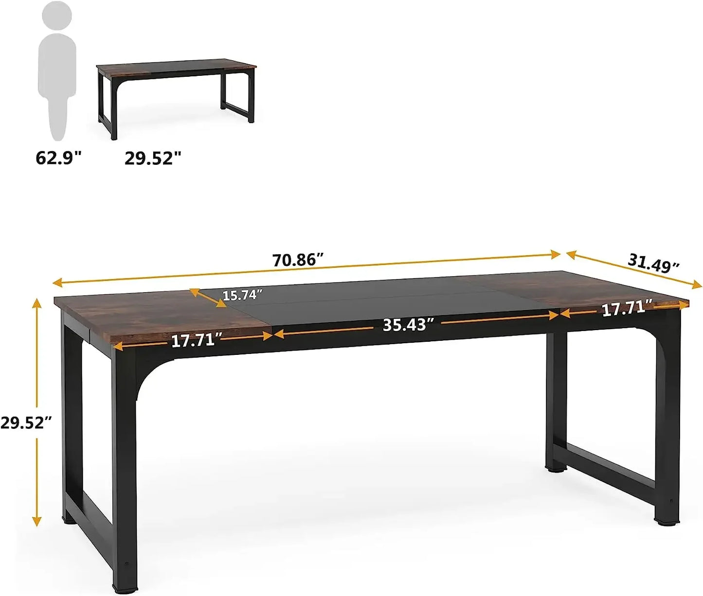 Tribesigns Modern Computer Desk Large Office Table for Home Office