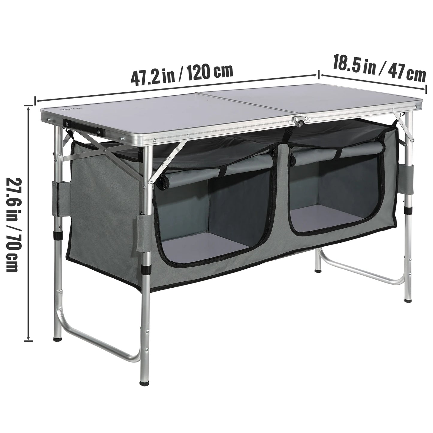 Succebuy Folding Outdoor Kitchen Table For Camping And BBQ
