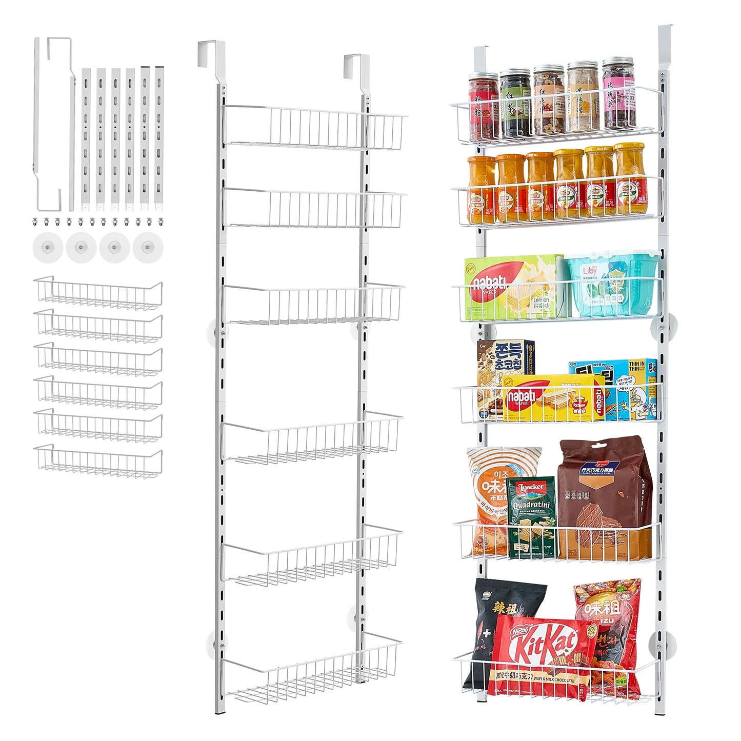 SucceBuy Over The Door Pantry Organizer Heavy Duty Steel