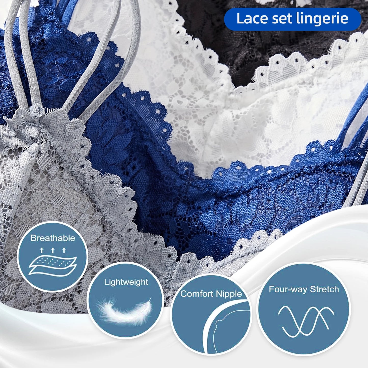 Hicloth Lace Non Wire Bra And Panties Set