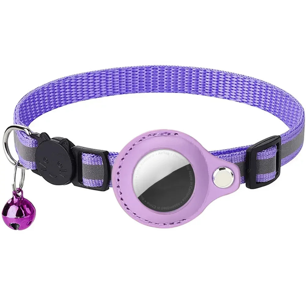 Shunmaii Reflective Cat Collar With AirTag Holder For Kitten Safety