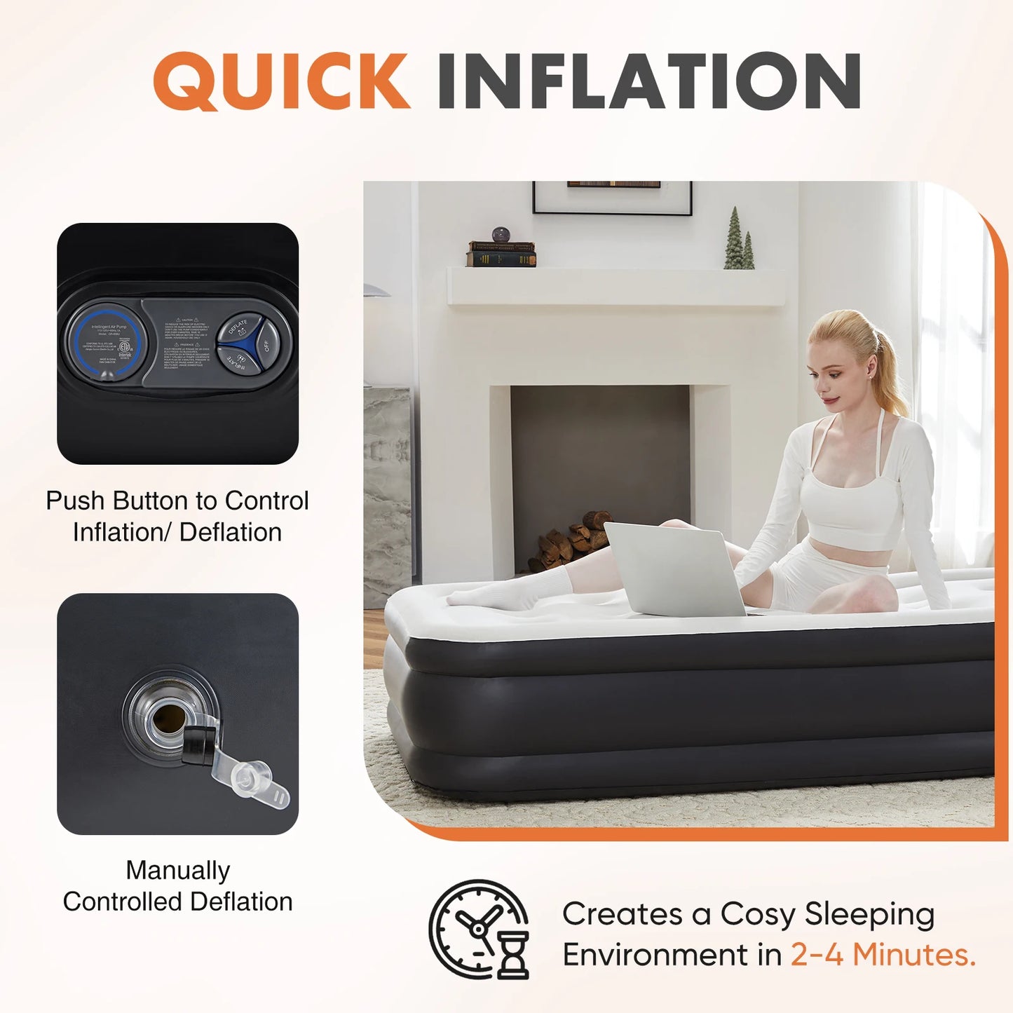 MCQ Air Mattress With Built In Pump For Everyday Use