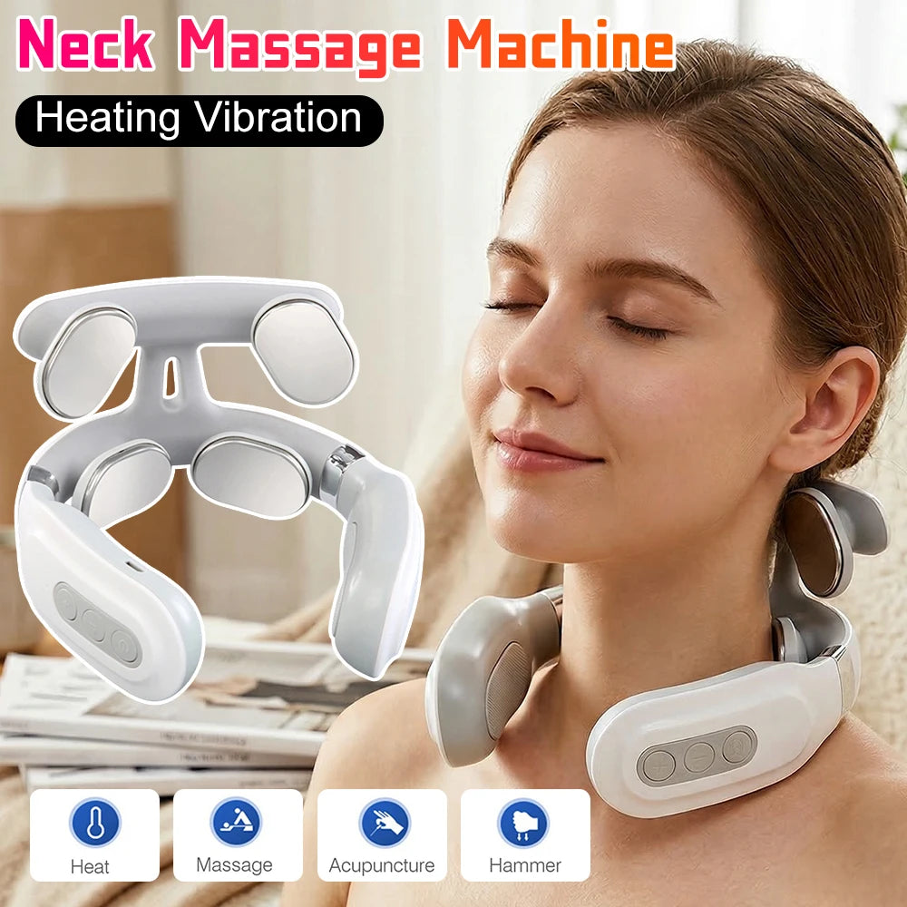 Portable 4 Head Back And Waist Massager USB Rechargeable