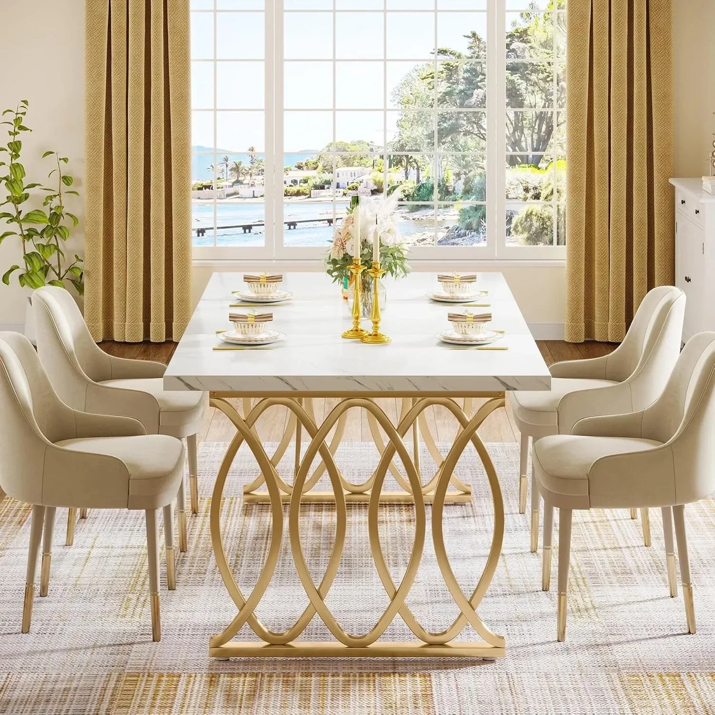 Little Tree Modern Dining Table Rectangular Kitchen Dining Furniture