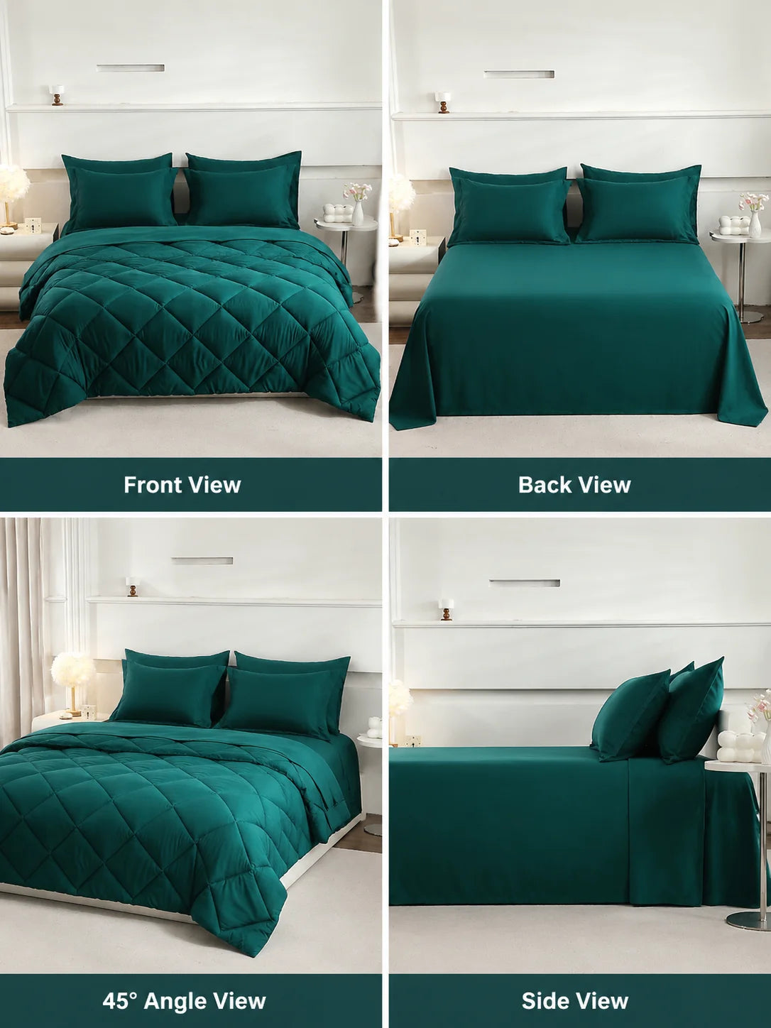 EasYum 100 Percent Polyester Bedding Sets 7 Piece Comforter Quilt
