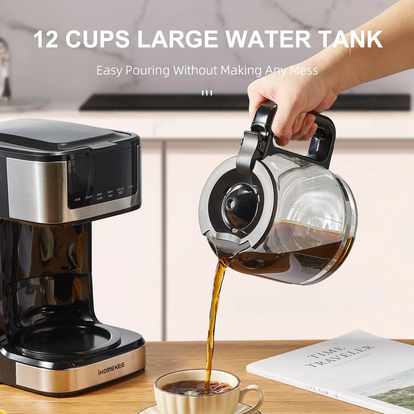 Yabano Programmable Drip Coffee Maker With Iced Coffee Function