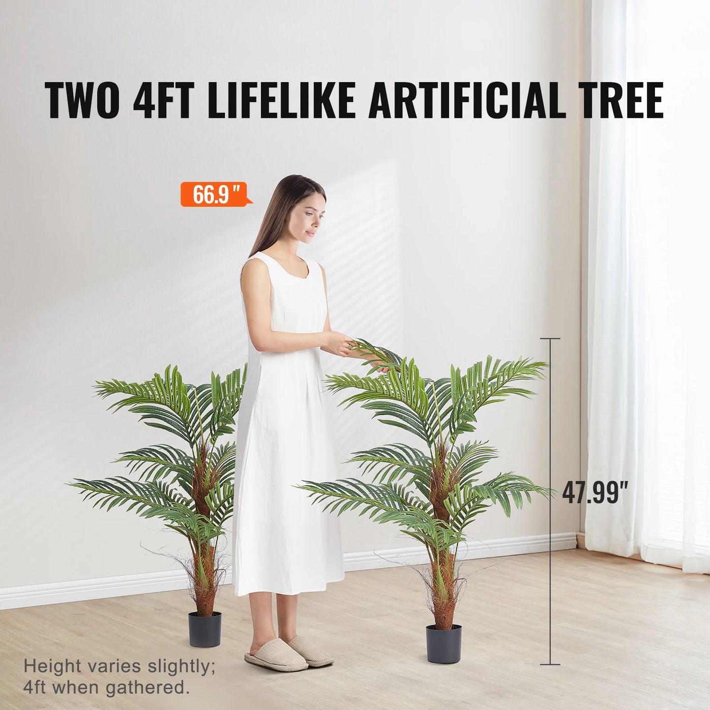 Artificial Palm Tree Faux Plant With Anti Tip Protection