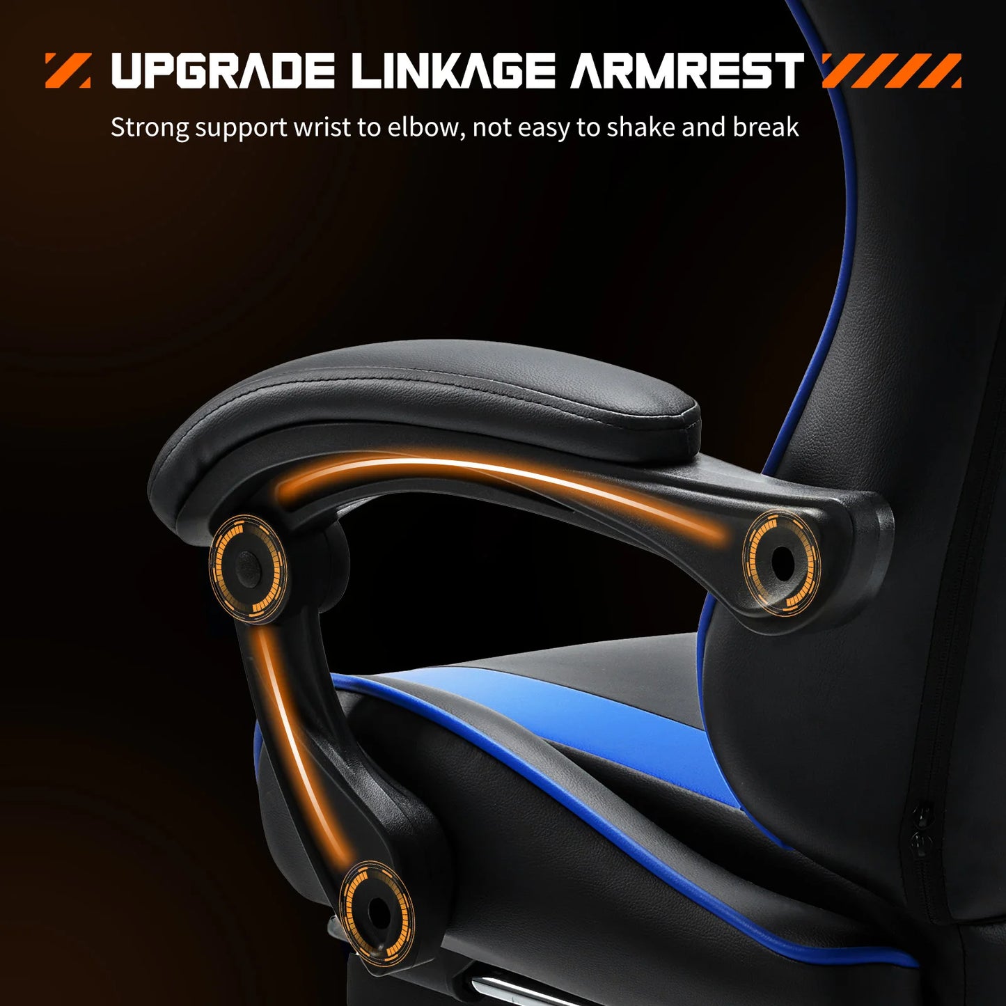 JHK Ergonomic Racing Gaming Chair PU Leather With Headrest And Lumbar Support