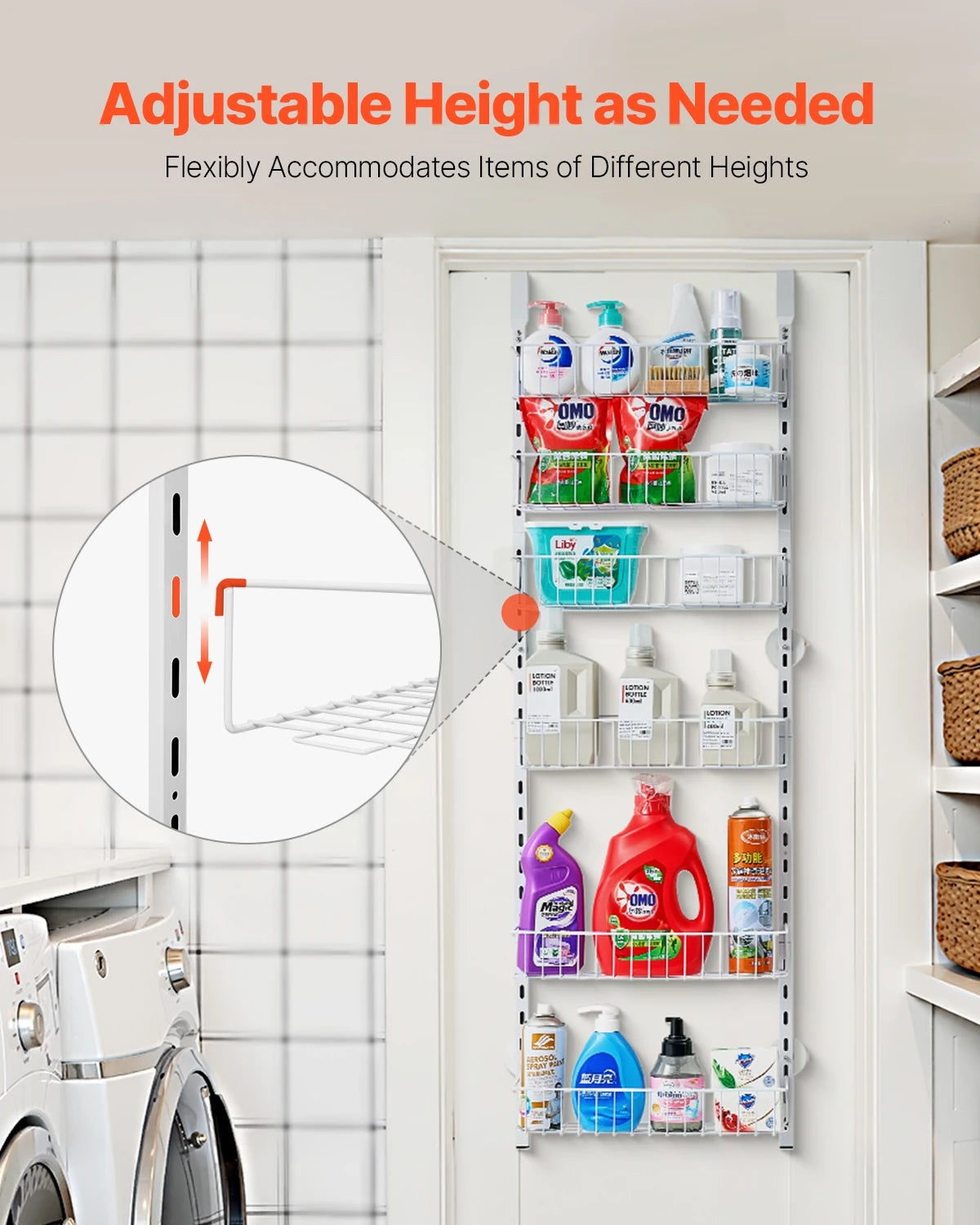 SucceBuy Over The Door Pantry Organizer Heavy Duty Steel
