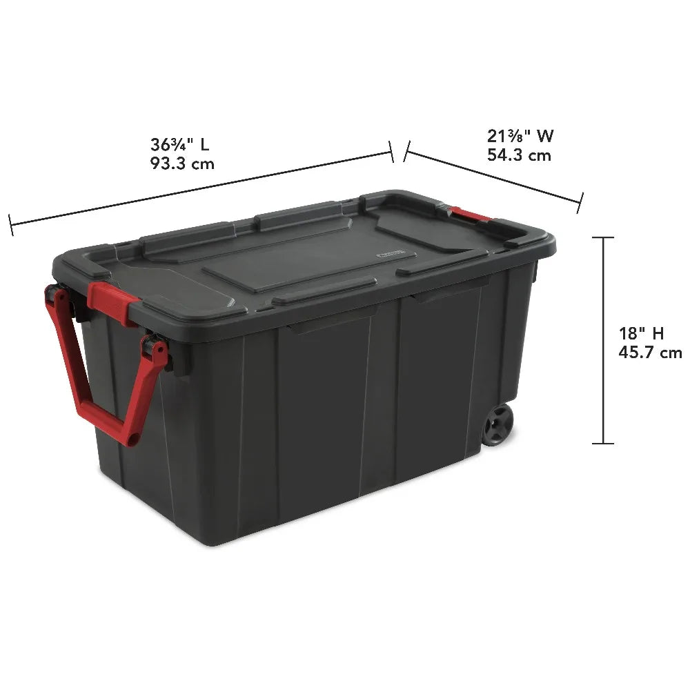 Sterilite Industrial Wheeled Plastic Storage Tote Container