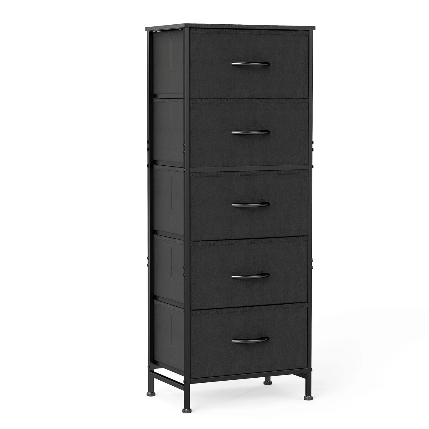 JHK 5-Drawer Fabric Dresser With Nightstand And Steel Frame