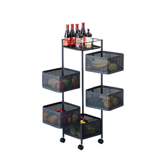 HobbyLane Five Layers Rotatable Trolley Storage Rack Carbon Steel